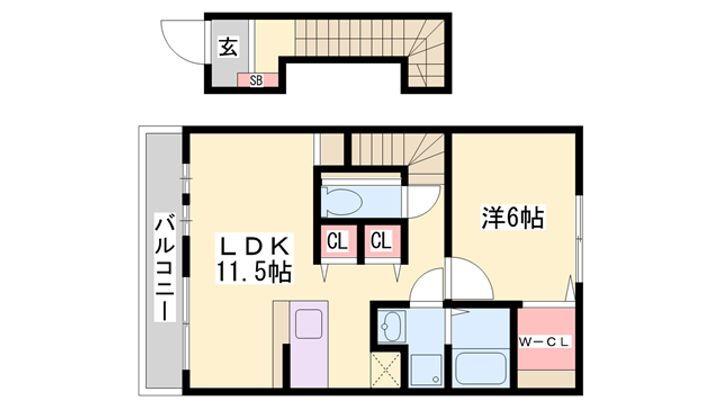 ソレアードⅡ 2階 1LDK 賃貸物件詳細