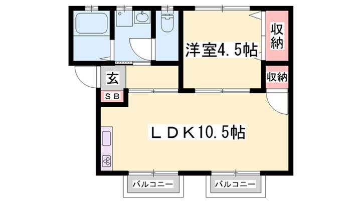 パナハイツ山田 2階 1LDK 賃貸物件詳細