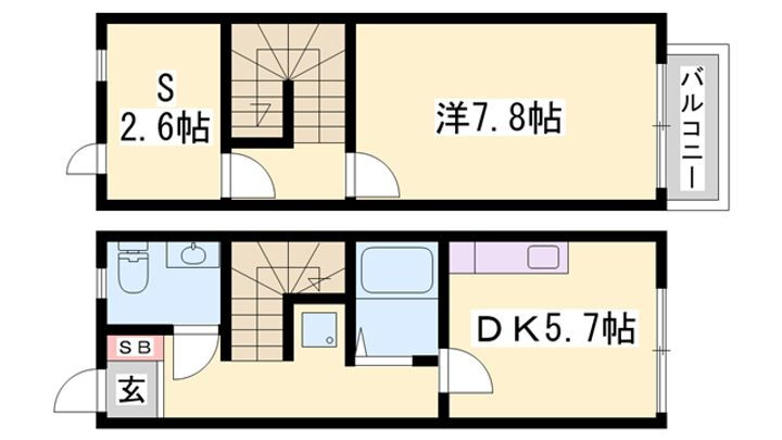 リースランド北条宮の町　Ｂ 2階 1DK 賃貸物件詳細