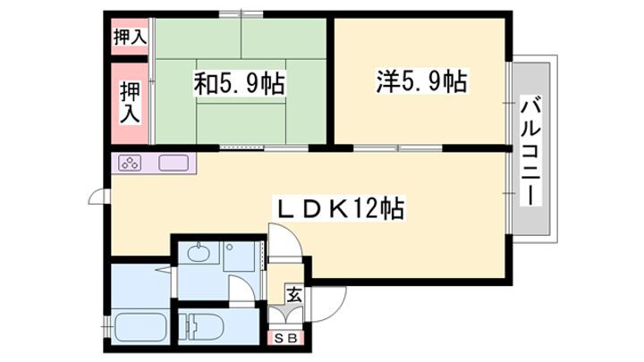 フレグランス坂上 2階 2LDK 賃貸物件詳細