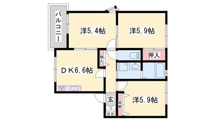 ディアス千尋 2階 3DK 賃貸物件詳細