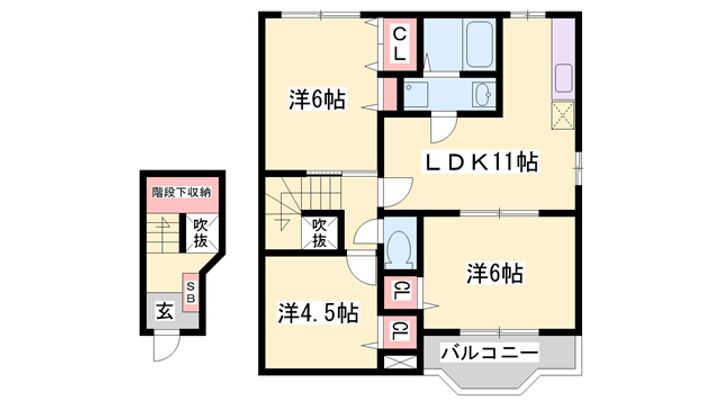 オマージュ壱番館 2階 3LDK 賃貸物件詳細