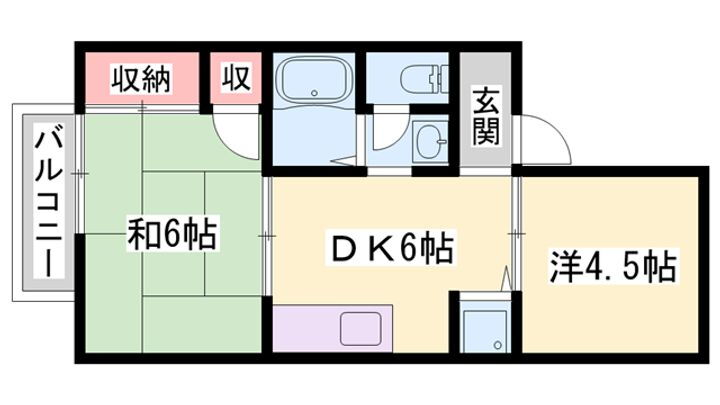 ル・ソレイル明輝 2階 2DK 賃貸物件詳細