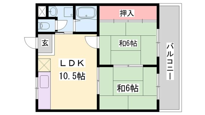 グリーンビレッジ 2階 2LDK 賃貸物件詳細