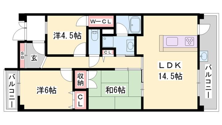 アゴラオーキッド冨永 3階 3LDK 賃貸物件詳細