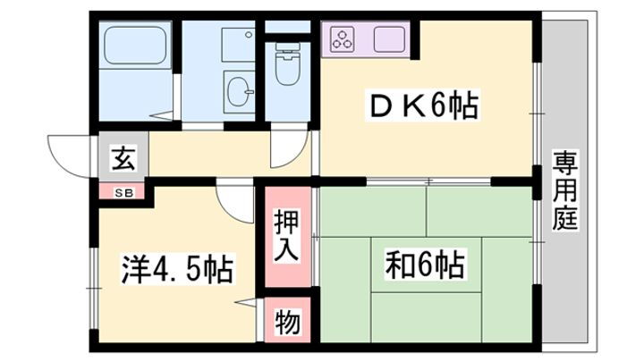 フローラルアレイ西田原 1階 2DK 賃貸物件詳細