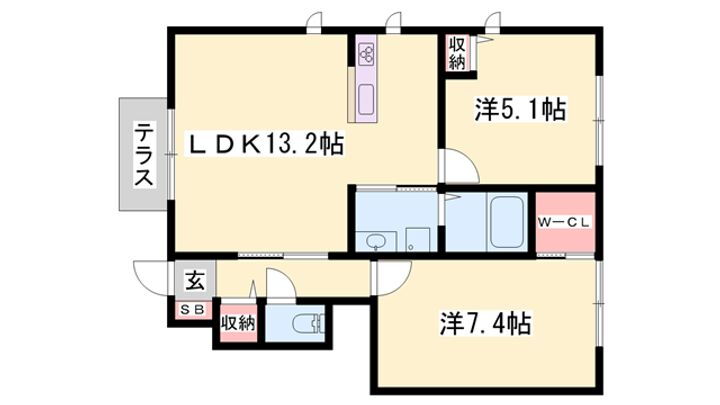ハイツ熊見Ⅴ 1階 2LDK 賃貸物件詳細