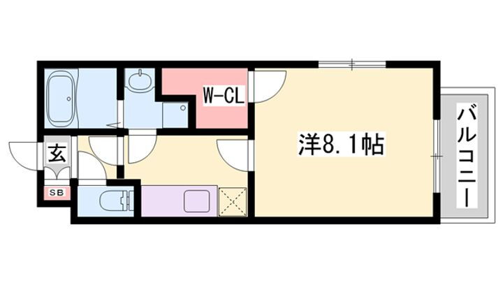 フロイデ姫路 2階 1K 賃貸物件詳細