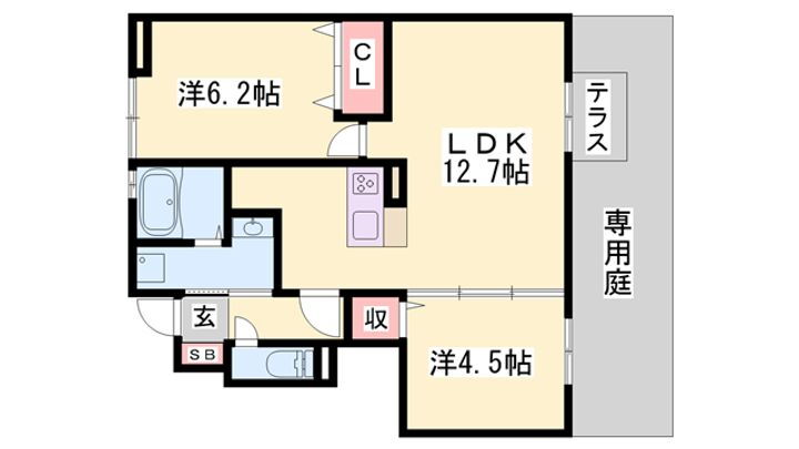 ラフィーネ 1階 2LDK 賃貸物件詳細