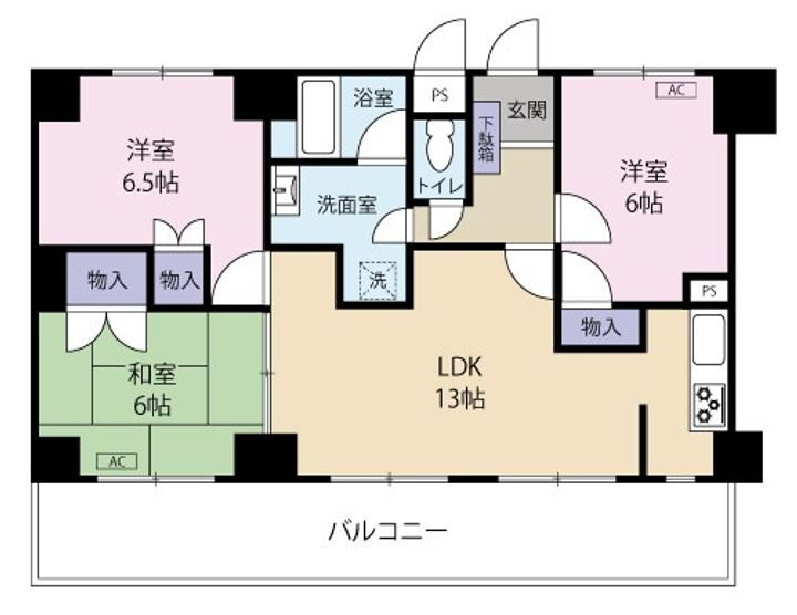 静岡県浜松市中央区曳馬６丁目 曳馬駅 3LDK マンション 賃貸物件詳細