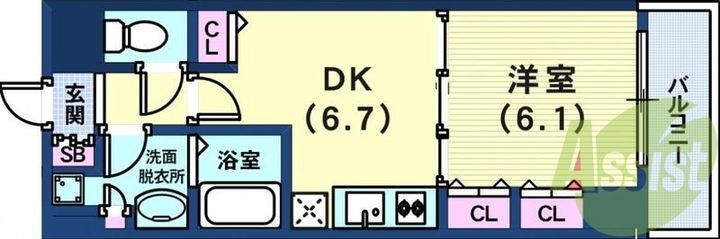 兵庫県神戸市中央区加納町２丁目 三ノ宮駅 1DK マンション 賃貸物件詳細