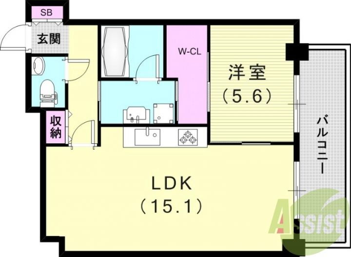 ジークレフ新神戸タワー 14階 1LDK 賃貸物件詳細