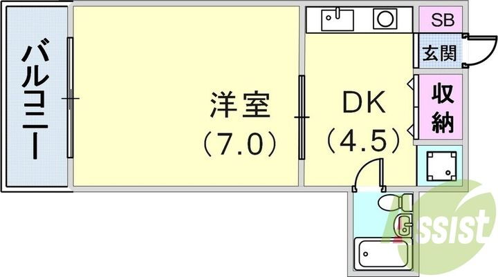 兵庫県神戸市兵庫区本町１丁目 兵庫駅 1DK マンション 賃貸物件詳細