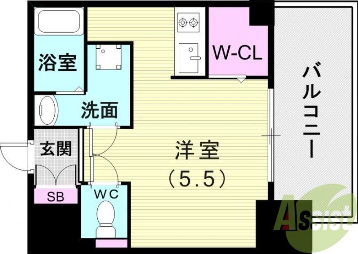 　レジュールアッシュ神戸ヴィヴァン 13階 1K 賃貸物件詳細