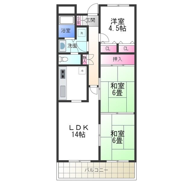 大阪府堺市北区百舌鳥陵南町３丁 なかもず駅 3LDK マンション 賃貸物件詳細