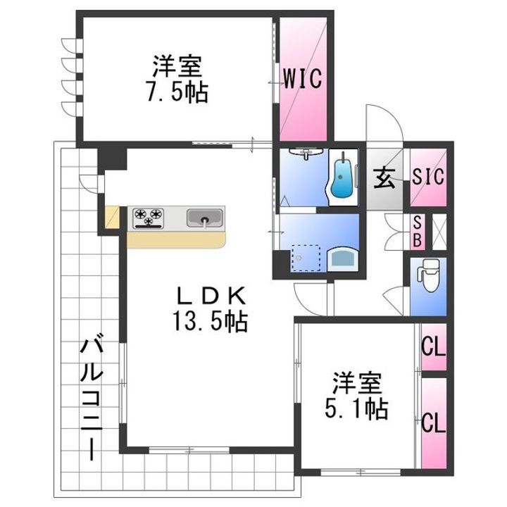 和歌山県和歌山市坊主丁 和歌山駅 2LDK マンション 賃貸物件詳細