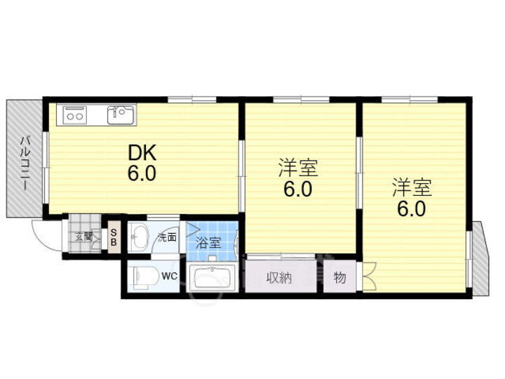 大阪府守口市滝井元町１丁目 千林駅 2DK マンション 賃貸物件詳細