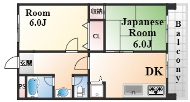 西芦屋グリーンハウス 2DK 賃貸物件詳細