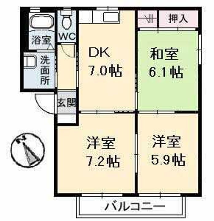 広島県福山市新市町大字新市 新市駅 3DK アパート 賃貸物件詳細