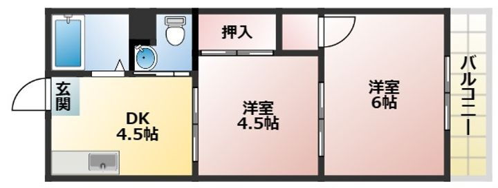 大阪府八尾市陽光園１丁目 八尾駅 2DK アパート 賃貸物件詳細