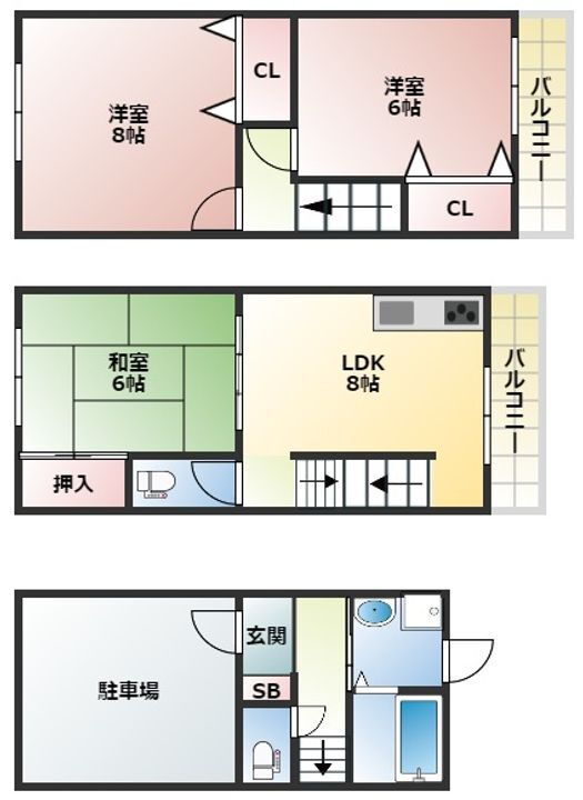 大阪府大阪市西成区玉出東１丁目 岸里玉出駅 3LDK 一戸建て 賃貸物件詳細