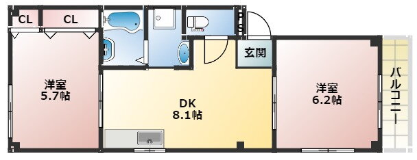 コーエンブレイス 3階 2LDK 賃貸物件詳細