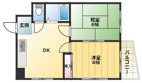 ＣＩＴＹ岸里 5階 2DK 賃貸物件詳細