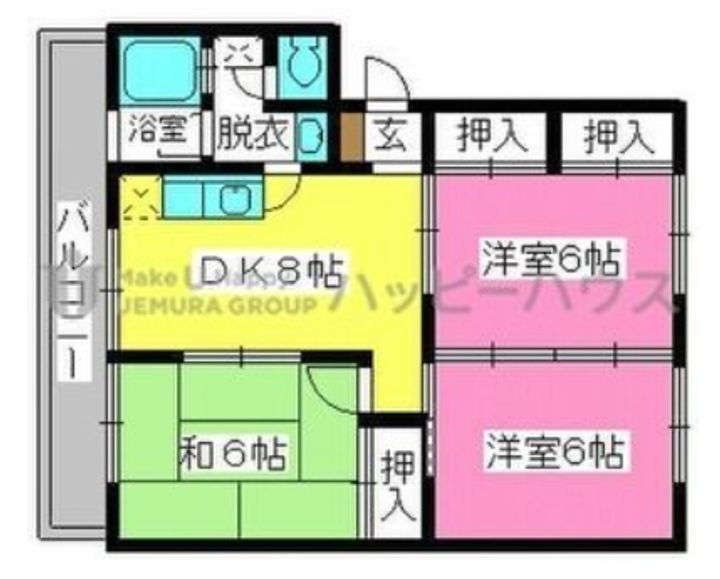 福岡県春日市昇町３丁目 博多南駅 3DK マンション 賃貸物件詳細