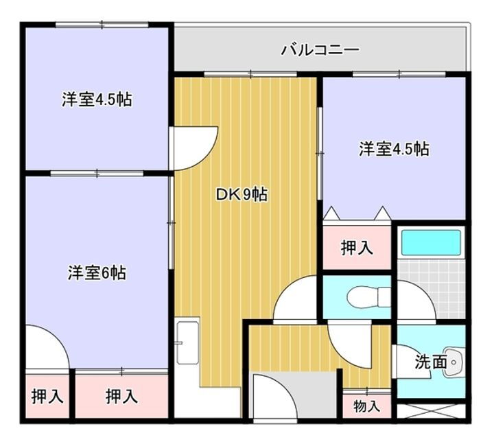 生出マンション 3階 3DK 賃貸物件詳細