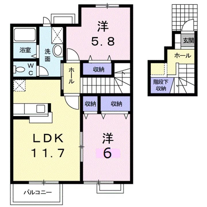 滋賀県東近江市東沖野２丁目 八日市駅 2LDK アパート 賃貸物件詳細