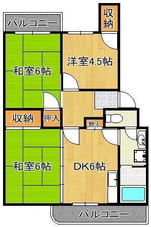 福岡県北九州市小倉南区富士見２丁目 城野駅 3DK マンション 賃貸物件詳細