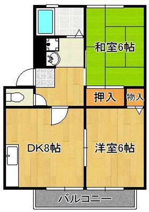 福岡県北九州市小倉南区湯川新町２丁目 安部山公園駅 2DK アパート 賃貸物件詳細