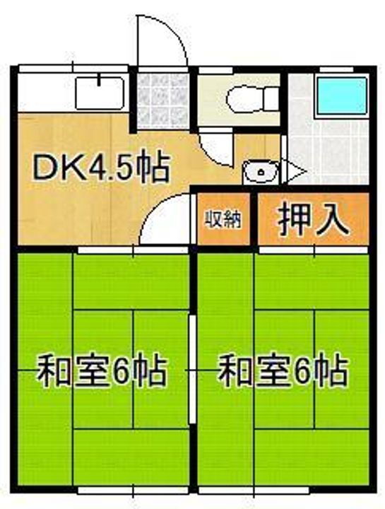 福岡県北九州市小倉北区霧ケ丘１丁目 城野駅 2DK アパート 賃貸物件詳細