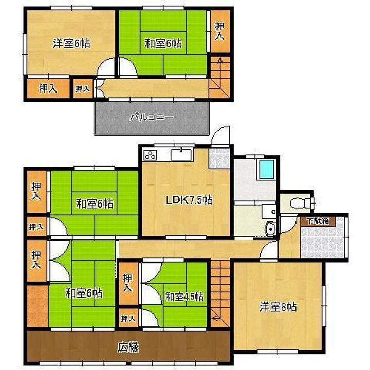 福岡県遠賀郡水巻町頃末南２丁目 折尾駅 6DK 一戸建て 賃貸物件詳細