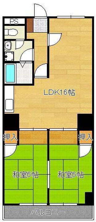 福岡県中間市長津２丁目 中間駅 2LDK マンション 賃貸物件詳細