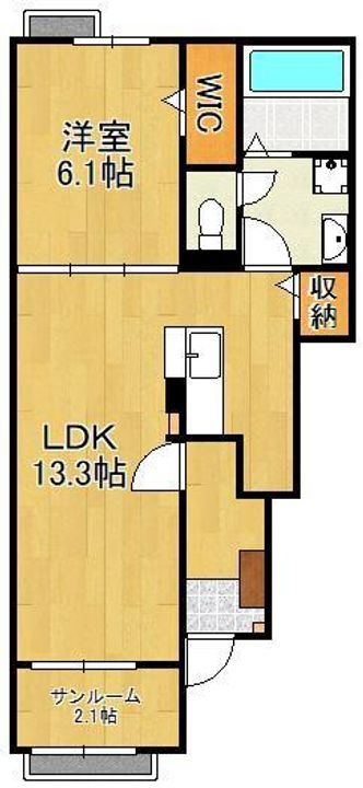 福岡県直方市大字感田 新入駅 1LDK アパート 賃貸物件詳細