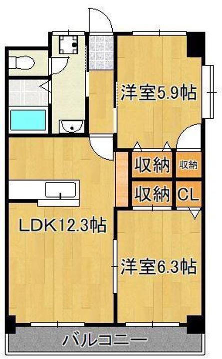 福岡県北九州市八幡西区力丸町 本城駅 2LDK マンション 賃貸物件詳細