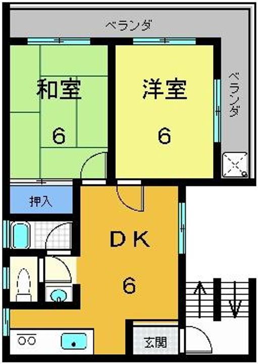 北野ハイツ 2階 2DK 賃貸物件詳細