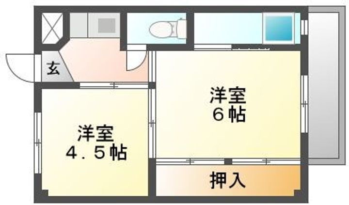 岡山県岡山市南区福富西２丁目 備前西市駅 2K マンション 賃貸物件詳細