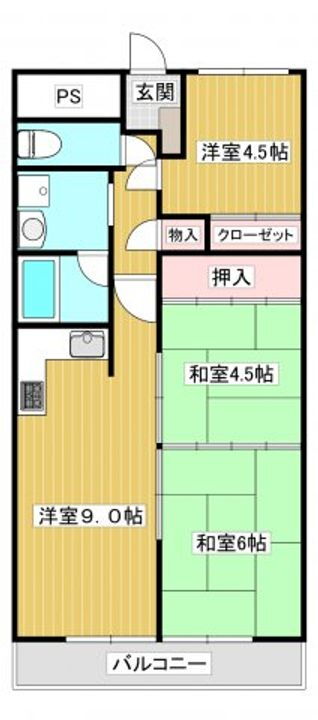 グリーンパレス 6階 3LDK 賃貸物件詳細