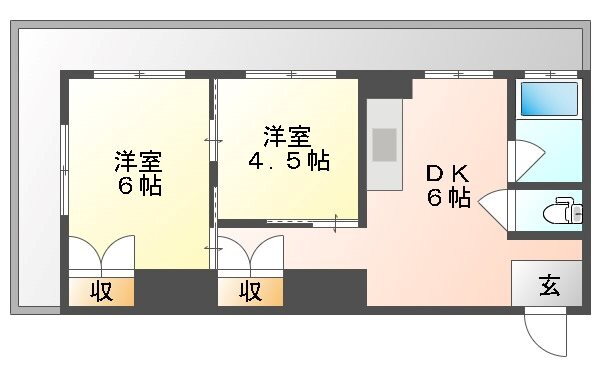 第一大興ビル 6階 2DK 賃貸物件詳細