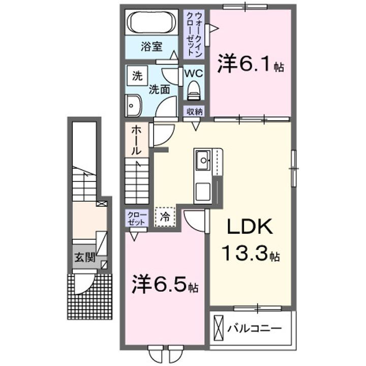 岡山県岡山市中区倉田 岡山駅 2LDK アパート 賃貸物件詳細