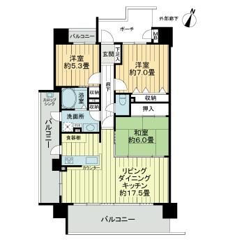 岡山県岡山市北区西古松西町 大元駅 3LDK マンション 賃貸物件詳細