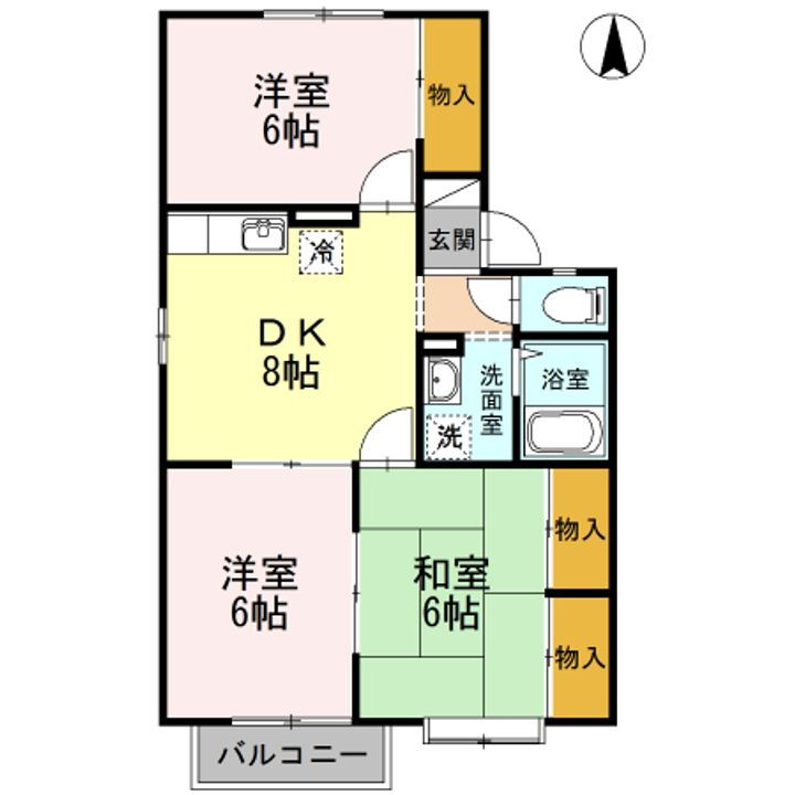 岡山県岡山市北区花尻ききょう町 北長瀬駅 3DK アパート 賃貸物件詳細