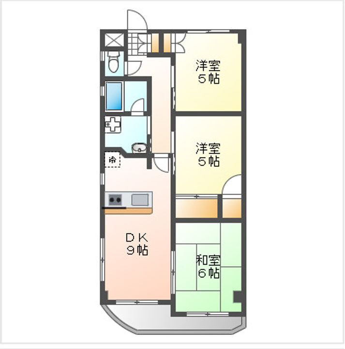 岡山県岡山市中区清水１丁目 高島駅 3DK マンション 賃貸物件詳細