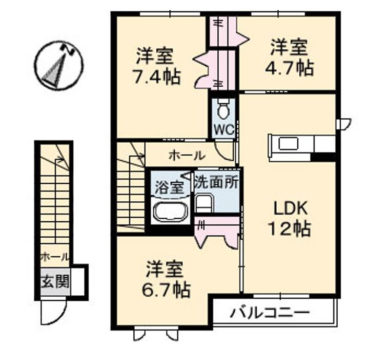 岡山県岡山市東区中尾 上道駅 3LDK アパート 賃貸物件詳細
