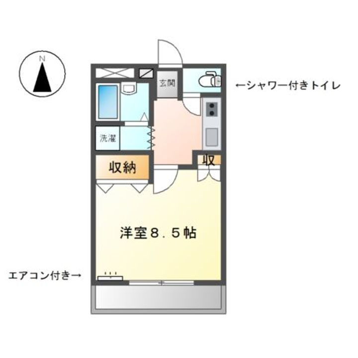 マンションアーク弐番館 2階 1K 賃貸物件詳細