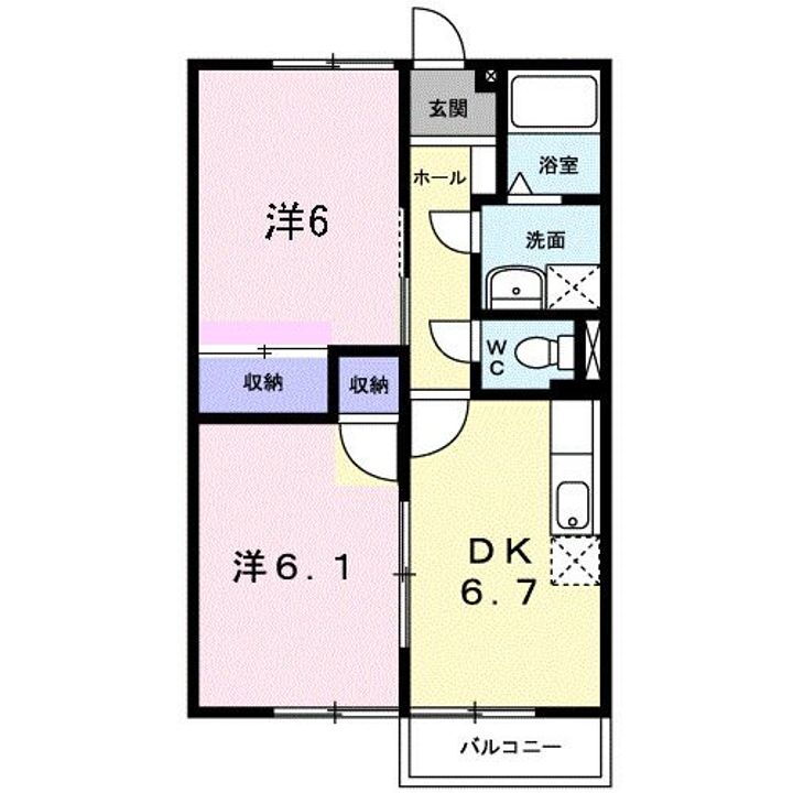 ニューエルディム貴船２ 2階 2DK 賃貸物件詳細