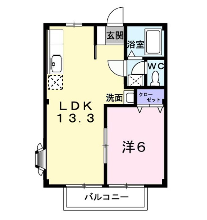 レジデンス藤原 2階 1LDK 賃貸物件詳細