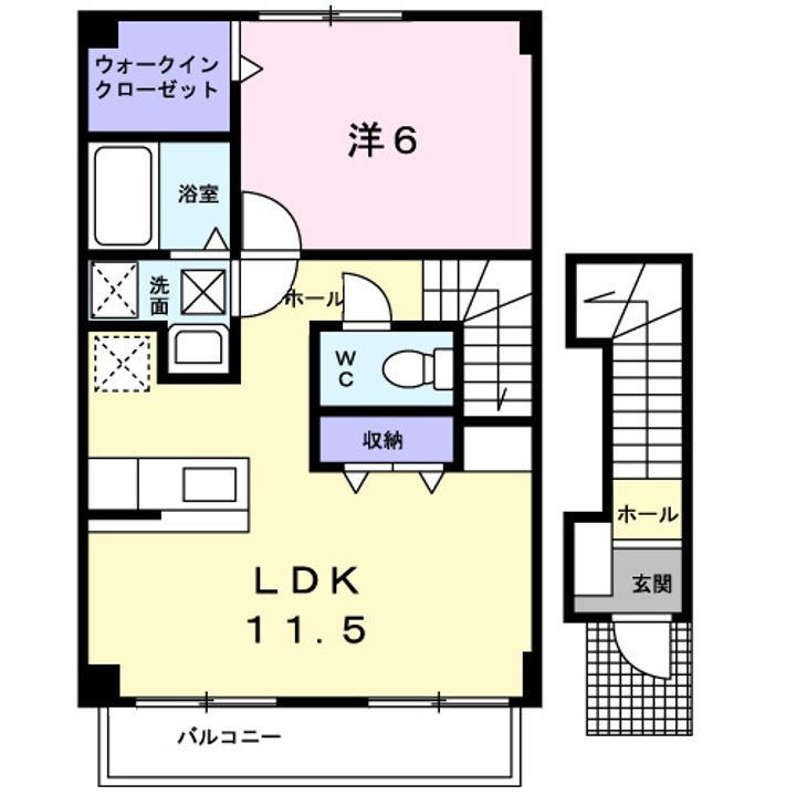 グレンツェントＢ 2階 1LDK 賃貸物件詳細